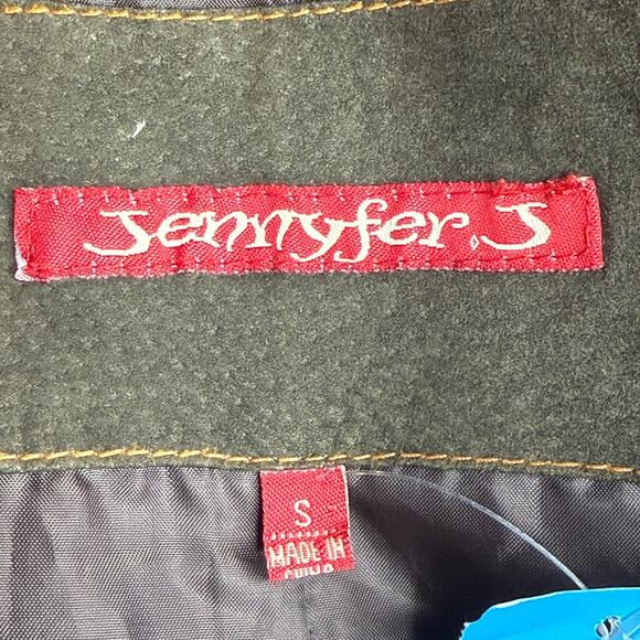 Jennyfer J 100% Nubuc Leather Military Moto Jacket Women’s S Olive Green - Picture 14 of 15